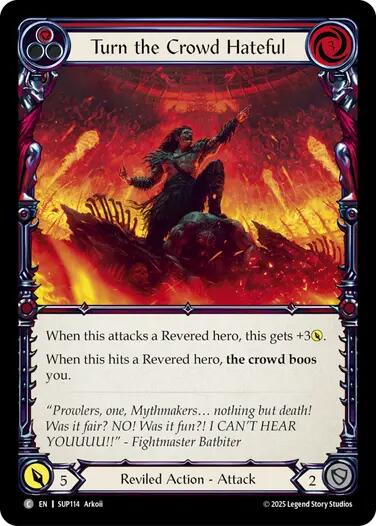 Turn the Crowd Hateful (Red) [SUP114] (Super Slam) | Boutique FDB TCG