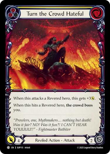 Turn the Crowd Hateful (Yellow) [SUP115] (Super Slam) | Boutique FDB TCG