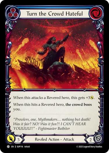 Turn the Crowd Hateful (Blue) [SUP116] (Super Slam) | Boutique FDB TCG