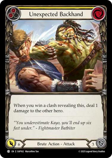 Unexpected Backhand (Yellow) [SUP162] (Super Slam) | Boutique FDB TCG