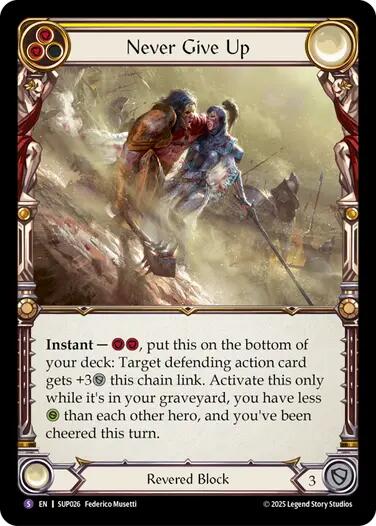 Never Give Up [SUP026] (Super Slam)  Rainbow Foil | Boutique FDB TCG