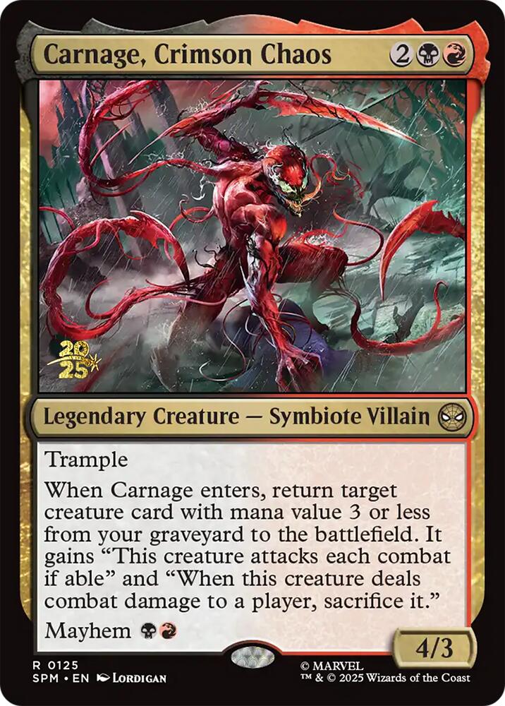 Carnage, Crimson Chaos [Marvel's Spider-Man Prerelease Promos] | Boutique FDB TCG