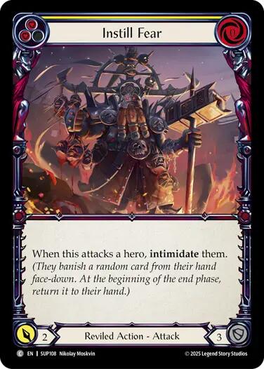 Instill Fear (Yellow) [SUP108] (Super Slam)  Rainbow Foil | Boutique FDB TCG