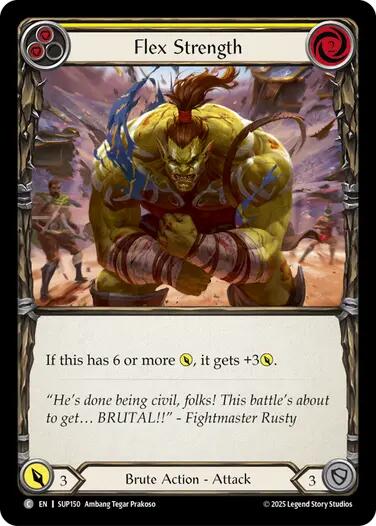 Flex Strength (Yellow) [SUP150] (Super Slam)  Rainbow Foil | Boutique FDB TCG