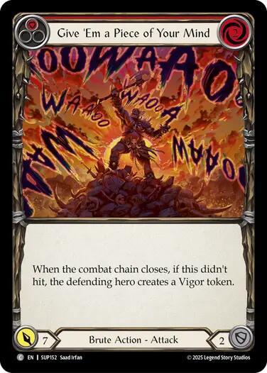 Give 'Em a Piece of Your Mind (Red) [SUP152] (Super Slam) | Boutique FDB TCG