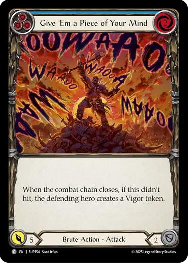 Give 'Em a Piece of Your Mind (Blue) [SUP154] (Super Slam)  Rainbow Foil | Boutique FDB TCG