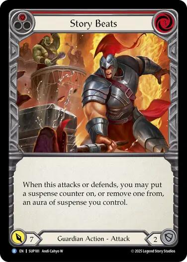 Story Beats (Red) [SUP181] (Super Slam)  Rainbow Foil | Boutique FDB TCG