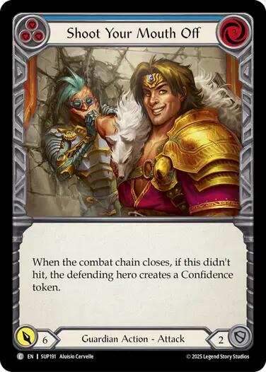 Shoot Your Mouth Off (Blue) [SUP191] (Super Slam)  Rainbow Foil | Boutique FDB TCG