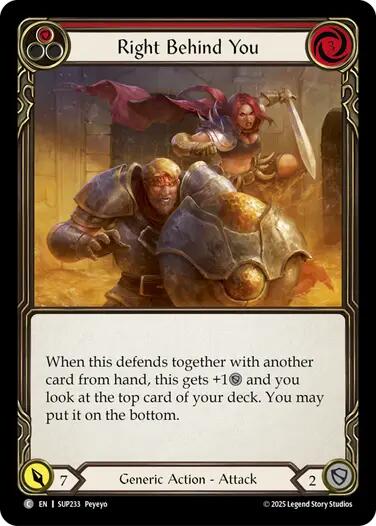 Right Behind You (Red) [SUP233] (Super Slam) | Boutique FDB TCG