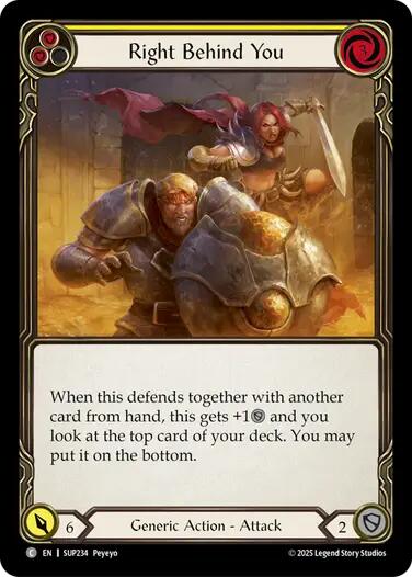 Right Behind You (Yellow) [SUP234] (Super Slam)  Rainbow Foil | Boutique FDB TCG