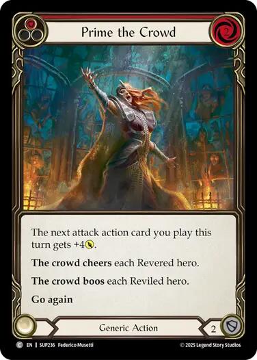 Prime the Crowd (Red) [SUP236] (Super Slam)  Rainbow Foil | Boutique FDB TCG