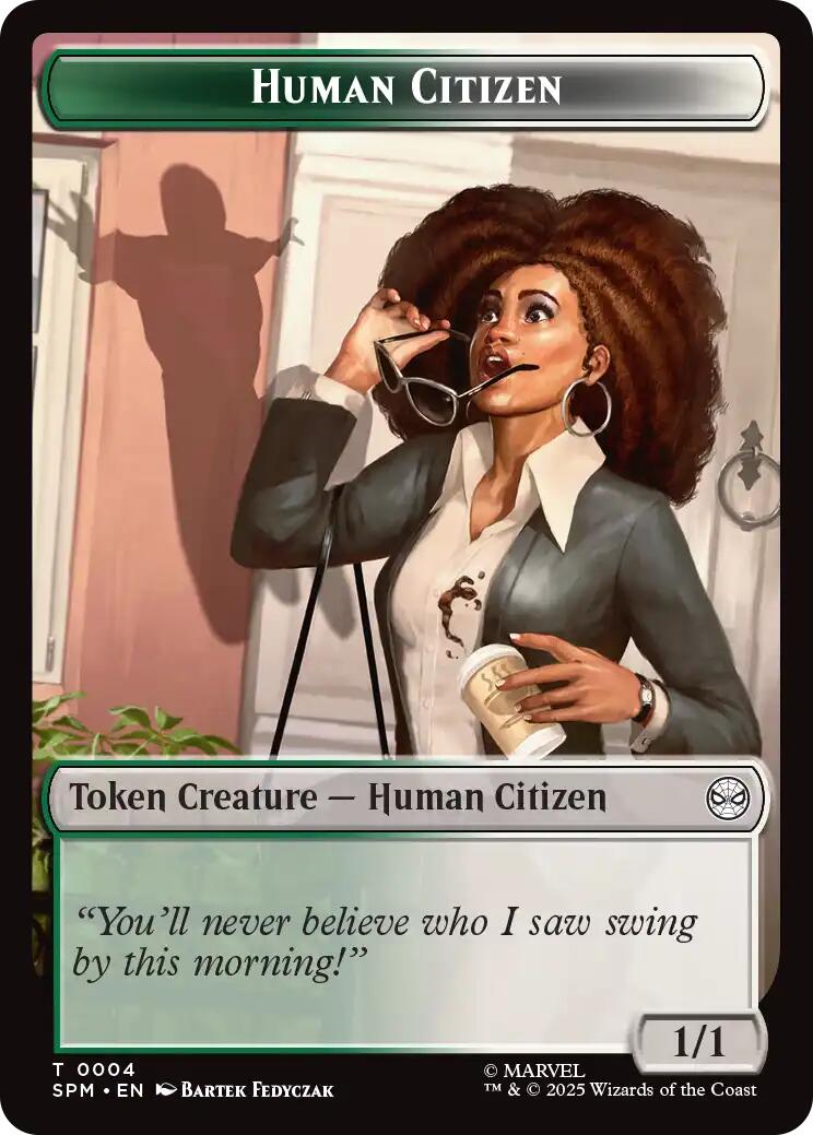 Human Citizen // Treasure Double-Sided Token [Marvel's Spider-Man Tokens] | Boutique FDB TCG