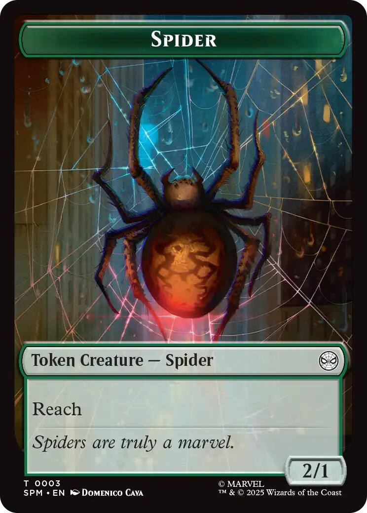 Spider // Food Double-Sided Token [Marvel's Spider-Man Tokens] | Boutique FDB TCG