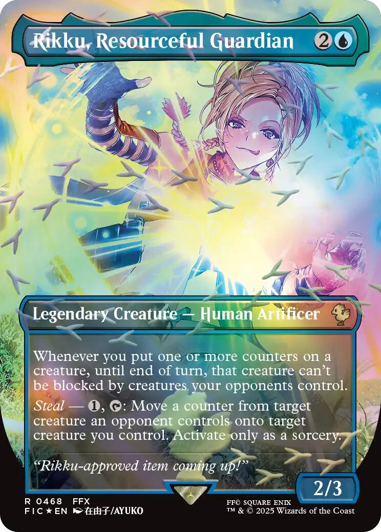Rikku, Resourceful Guardian (Borderless) (Chocobo Track Foil) [FINAL FANTASY Commander] | Boutique FDB TCG