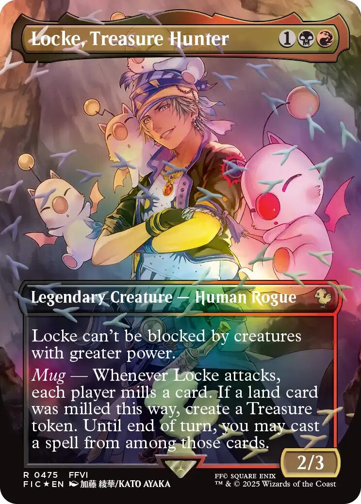 Locke, Treasure Hunter (Borderless) (Chocobo Track Foil) [FINAL FANTASY Commander] | Boutique FDB TCG
