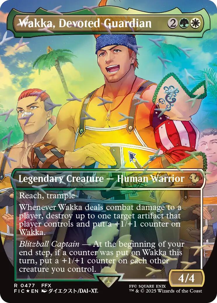 Wakka, Devoted Guardian (Borderless) (Chocobo Track Foil) [FINAL FANTASY Commander] | Boutique FDB TCG