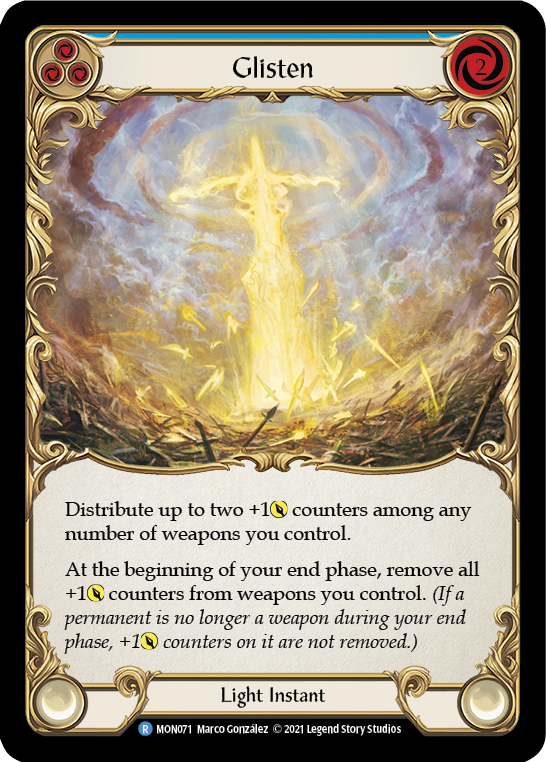 Glisten (Blue) [MON071-RF] (Monarch)  1st Edition Rainbow Foil | Boutique FDB TCG