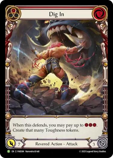 Dig In (Red) [FAB384] (Promo)  Rainbow Foil | Boutique FDB TCG