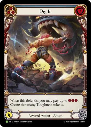 Dig In (Blue) [FAB386] (Promo)  Rainbow Foil | Boutique FDB TCG