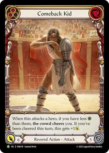 Comeback Kid (Yellow) [FAB378] (Promo)  Rainbow Foil | Boutique FDB TCG