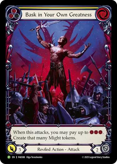 Bask in Your Own Greatness (Yellow) [FAB388] (Promo)  Rainbow Foil | Boutique FDB TCG