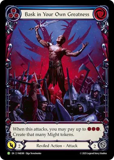 Bask in Your Own Greatness (Blue) [FAB389] (Promo)  Rainbow Foil | Boutique FDB TCG