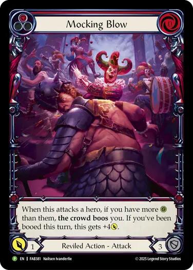 Mocking Blow (Red) [FAB381] (Promo)  Rainbow Foil | Boutique FDB TCG