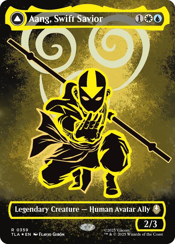 Aang, Swift Savior (Borderless) (Neon Ink Foil) [Avatar: The Last Airbender] | Boutique FDB TCG