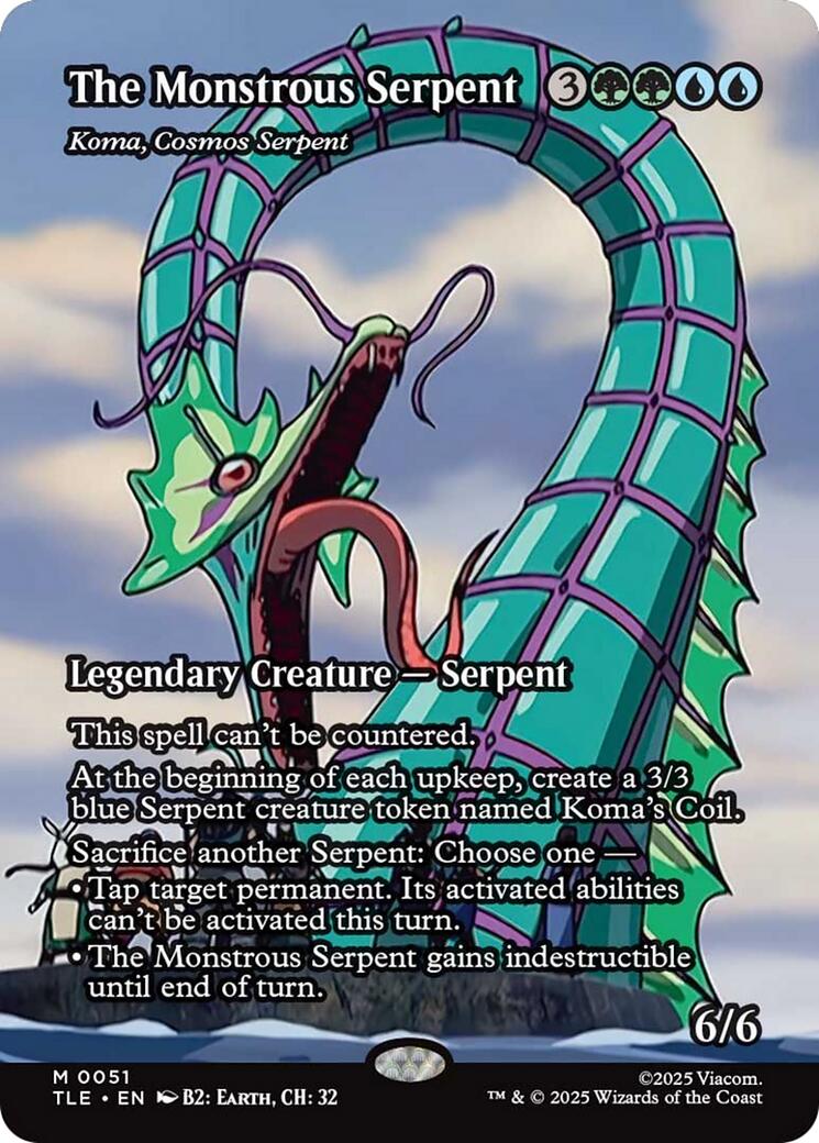 The Monstrous Serpent - Koma, Cosmos Serpent (Borderless) [Avatar: The Last Airbender: Eternal-Legal] | Boutique FDB TCG