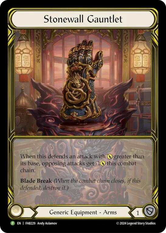 Stonewall Gauntlet (Golden) [FAB229] (Promo)  Cold Foil | Boutique FDB TCG
