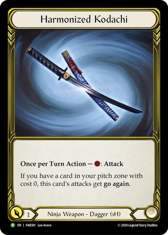 Harmonized Kodachi (Golden) [FAB301] (Promo)  Cold Foil | Boutique FDB TCG
