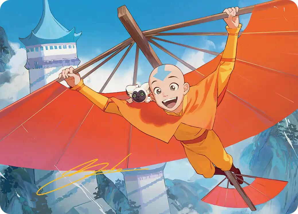 Aang, the Last Airbender Art Card (Gold-Stamped Signature) [Avatar: The Last Airbender Art Series] | Boutique FDB TCG