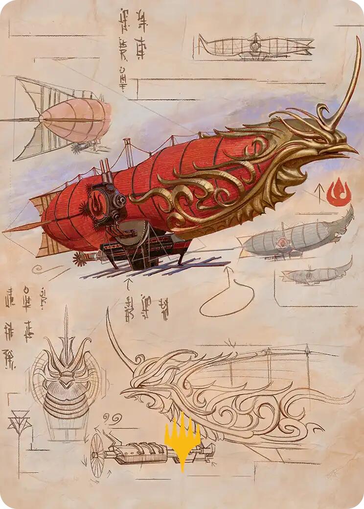 Phoenix Fleet Airship Art Card (Gold-Stamped Planeswalker Symbol) [Avatar: The Last Airbender Art Series] | Boutique FDB TCG