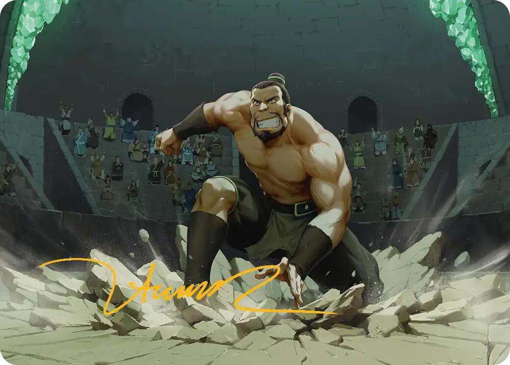 The Boulder, Ready to Rumble Art Card (Gold-Stamped Signature) [Avatar: The Last Airbender Art Series] | Boutique FDB TCG