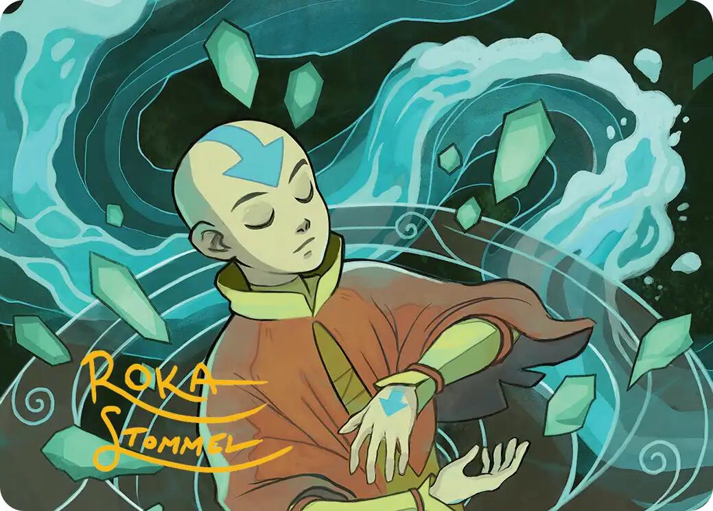 Aang, at the Crossroads Art Card (Gold-Stamped Signature) [Avatar: The Last Airbender Art Series] | Boutique FDB TCG