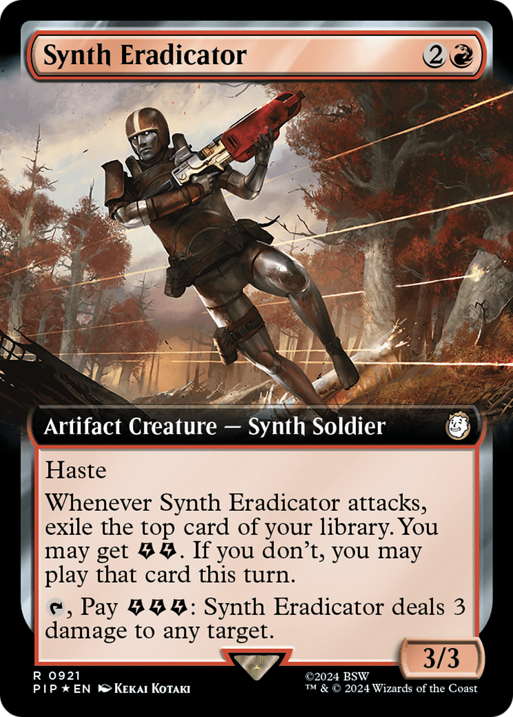 Synth Eradicator (Extended Art) (Surge Foil) [Fallout] | Boutique FDB TCG