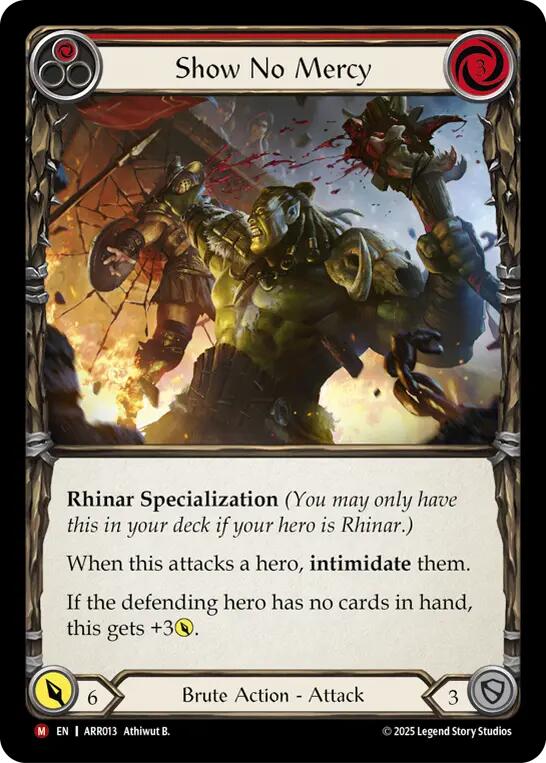 Show No Mercy [ARR013] (Armory Deck: Rhinar) | Boutique FDB TCG