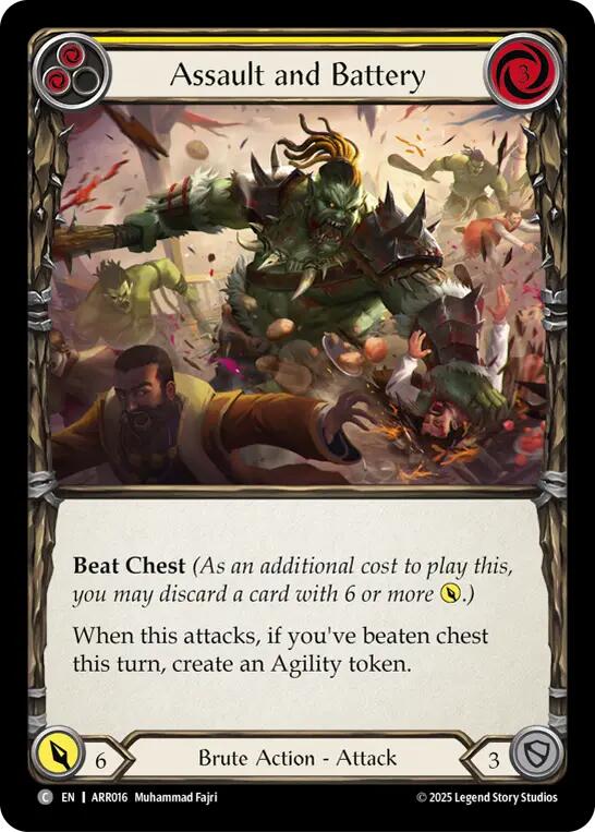 Assault and Battery (Yellow) [ARR016] (Armory Deck: Rhinar) | Boutique FDB TCG