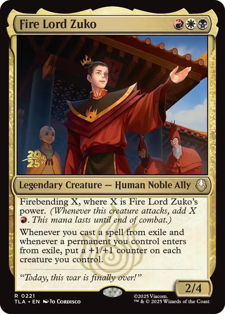 Fire Lord Zuko [Avatar: The Last Airbender Prerelease Cards] | Boutique FDB TCG