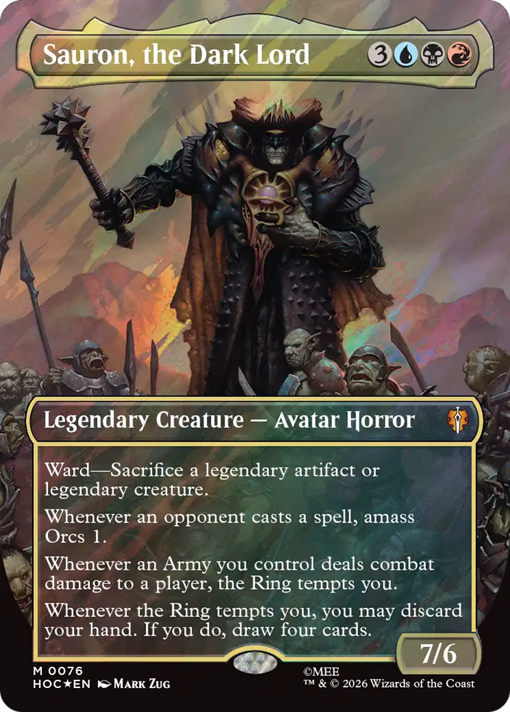 Sauron, the Dark Lord (Borderless) (Surge Foil) [The Hobbit] | Boutique FDB TCG