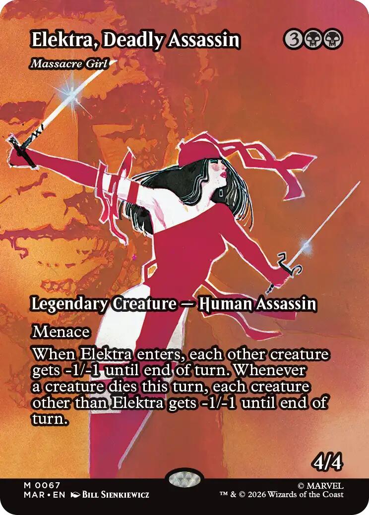 Elektra, Deadly Assassin - Massacre Girl (Borderless) [Marvel Universe: Eternal-Legal] | Boutique FDB TCG