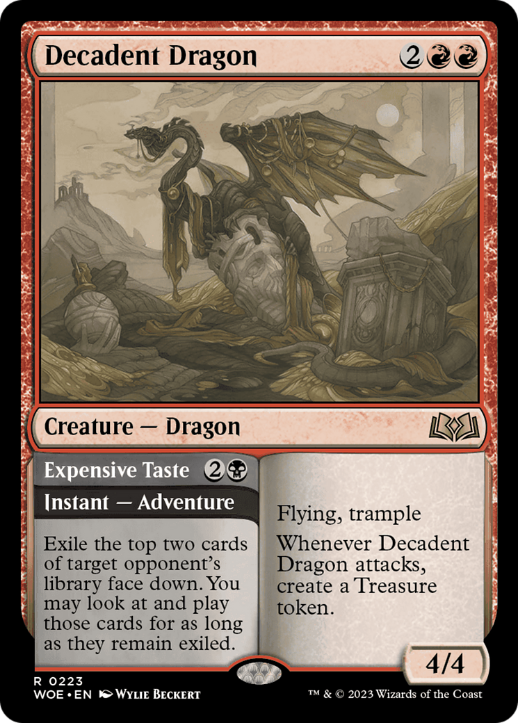 Decadent Dragon // Expensive Taste [Wilds of Eldraine] | Boutique FDB TCG