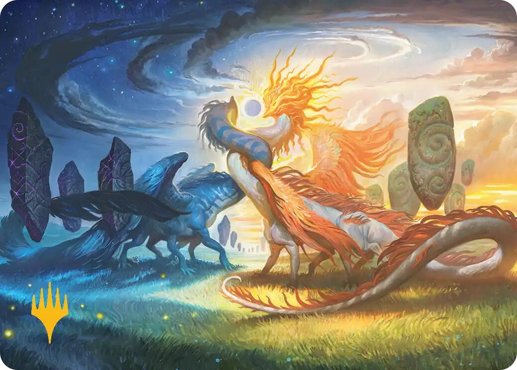 Celestial Reunion Art Card (19/54) (Gold-Stamped Planeswalker Symbol) [Lorwyn Eclipsed Art Series] | Boutique FDB TCG