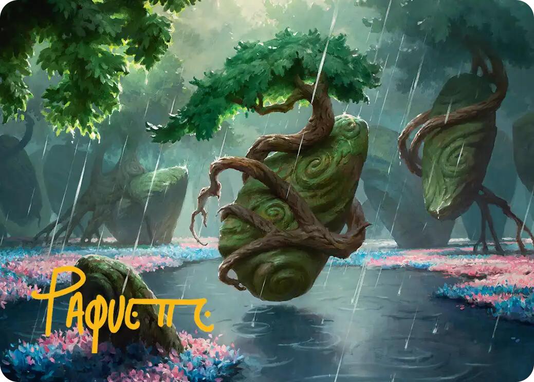 Rain-Slicked Copse Art Card (Gold-Stamped Signature) [Lorwyn Eclipsed Art Series] | Boutique FDB TCG