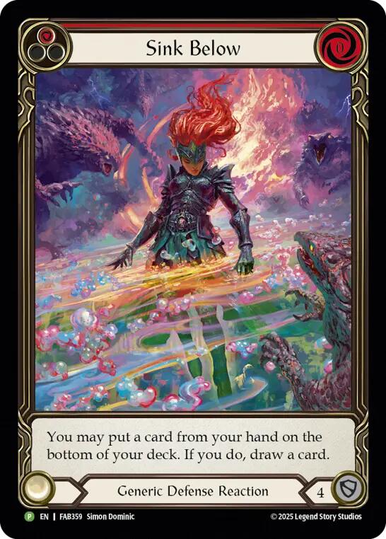 Sink Below (Red) [FAB359] (Promo)  Rainbow Foil | Boutique FDB TCG