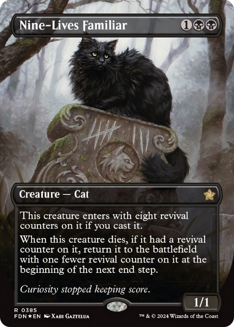 Nine-Lives Familiar (Borderless Mana Foil) [Foundations] | Boutique FDB TCG