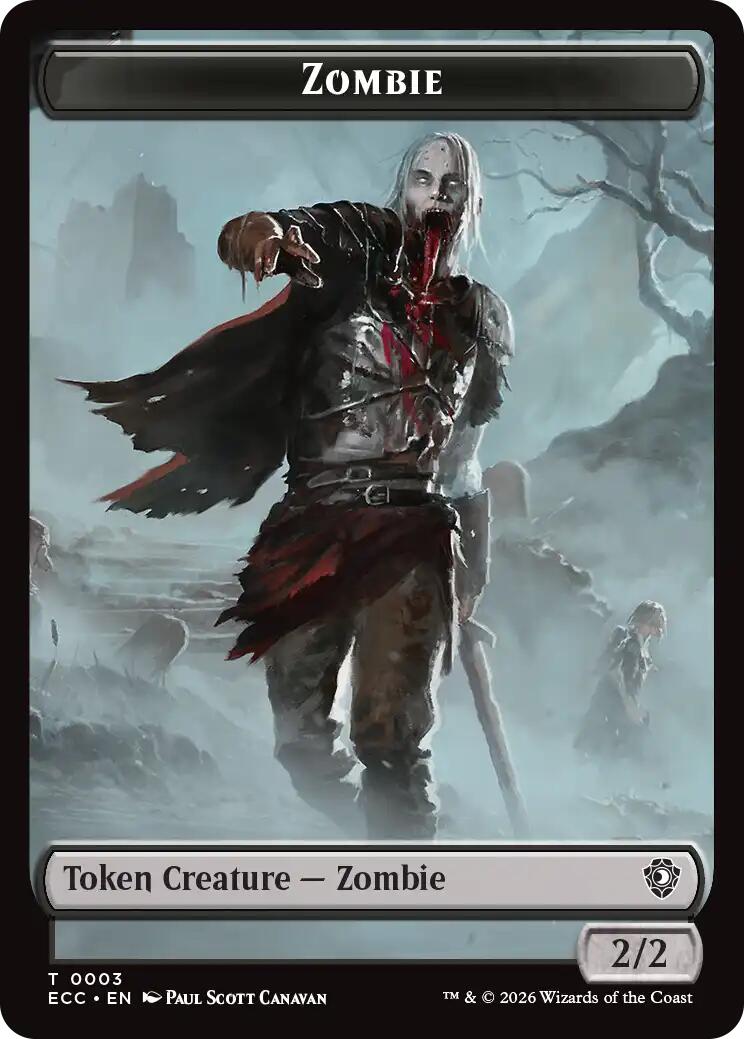 Zombie // Elf Warrior Double-Sided Token [Lorwyn Eclipsed Tokens] | Boutique FDB TCG