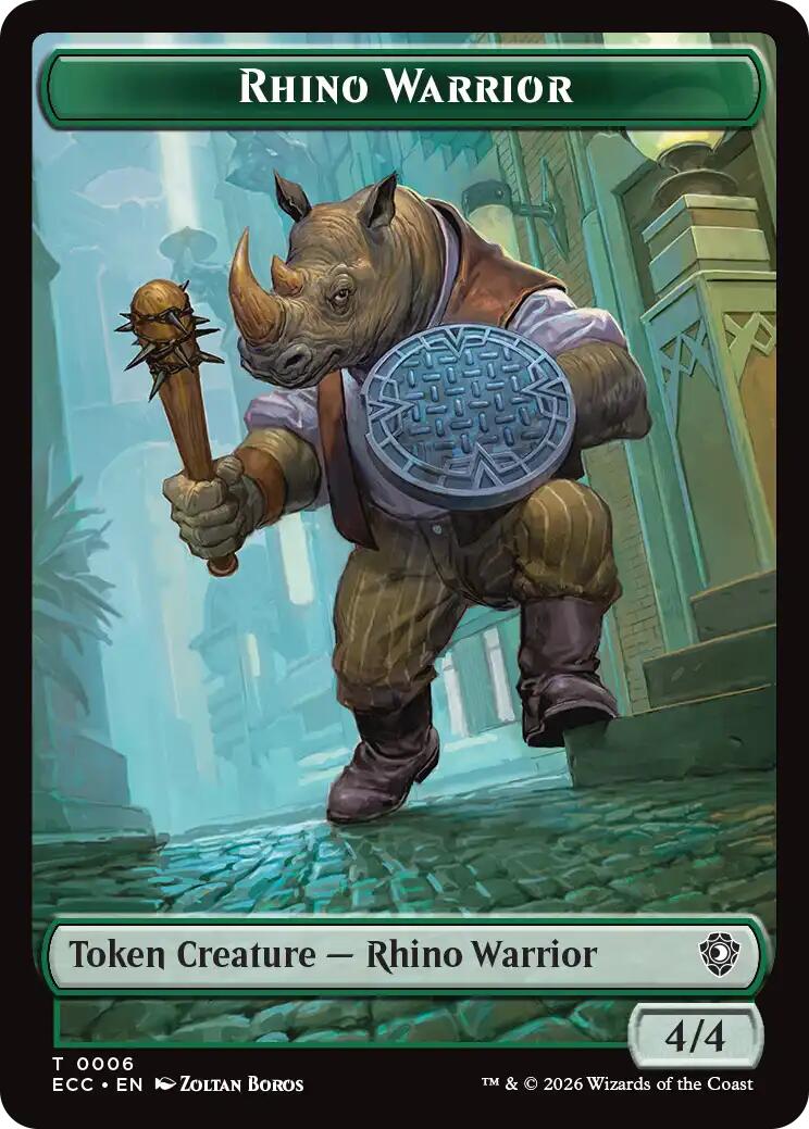 Rhino Warrior // Elemental (0010) Double-Sided Token [Lorwyn Eclipsed Tokens] | Boutique FDB TCG