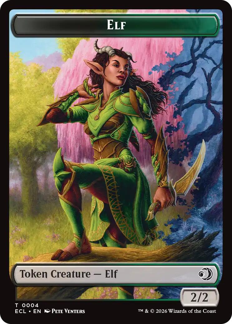 Elf // Kithkin (0007) Double-Sided Token [Lorwyn Eclipsed Tokens] | Boutique FDB TCG