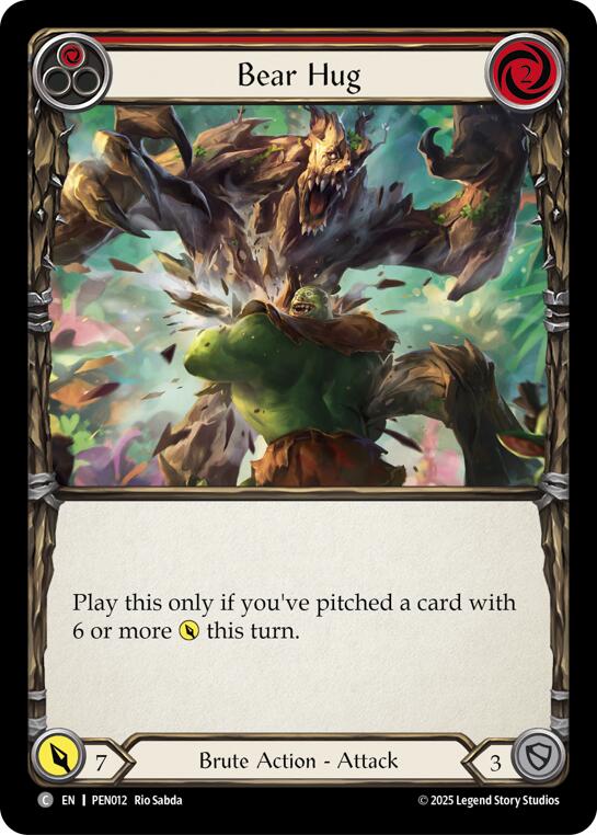 Bear Hug (Red) (Rainbow Foil) [PEN012] (Compendium of Rathe)  Rainbow Foil | Boutique FDB TCG